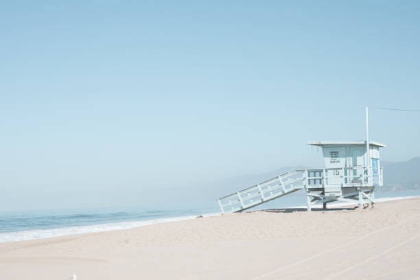 Life guard tower stock photo