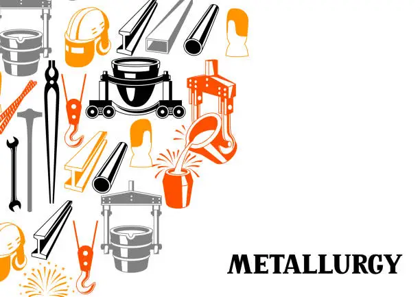 Vector illustration of Metallurgical background design