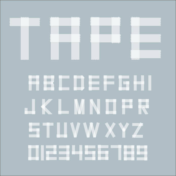白 transperent 粘着テープの文字が灰色の背景上に分離します。 - clipping path isolated isolated on white cut out点のイラスト素材／クリップアート素材／マンガ素材／アイコン素材