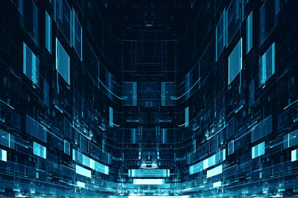 istock Abstract digital science fiction futuristic background 998464856