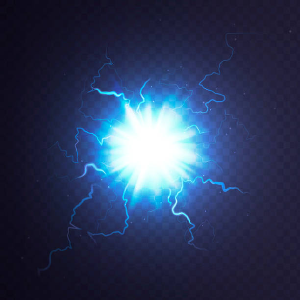 ilustraciones, imágenes clip art, dibujos animados e iconos de stock de ilustración de vector de acción relámpago de la bola un fondo transparente. esfera de plasma abstracta. descarga eléctrica. eps 10 - abstract blue flame backgrounds