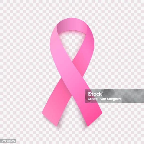 Stock Vector Illustration Realistic Pink Ribbon Breast Cancer Awareness Symbol Isolated On A Transparent Background National Breast Cancer Awareness Month Eps 10 Stock Illustration - Download Image Now