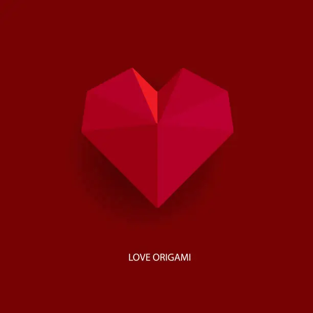 Vector illustration of origami love