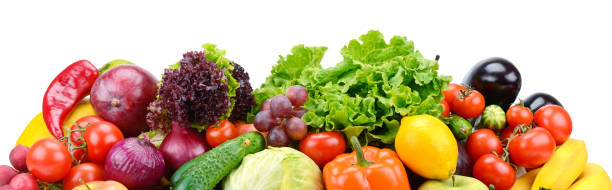 istock Collection useful fruits and vegetables isolated on white 998491888