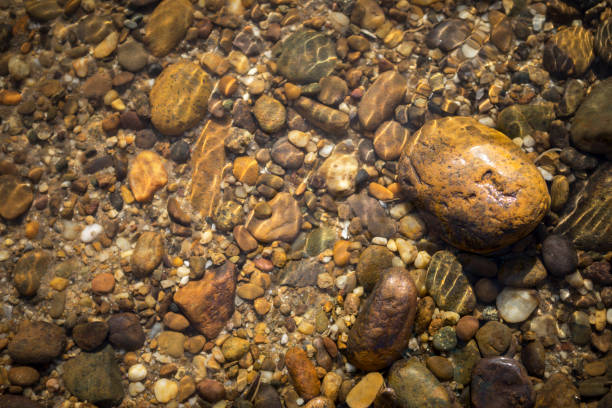 istock Natural concept background of river stone under crystal clear water 998492978