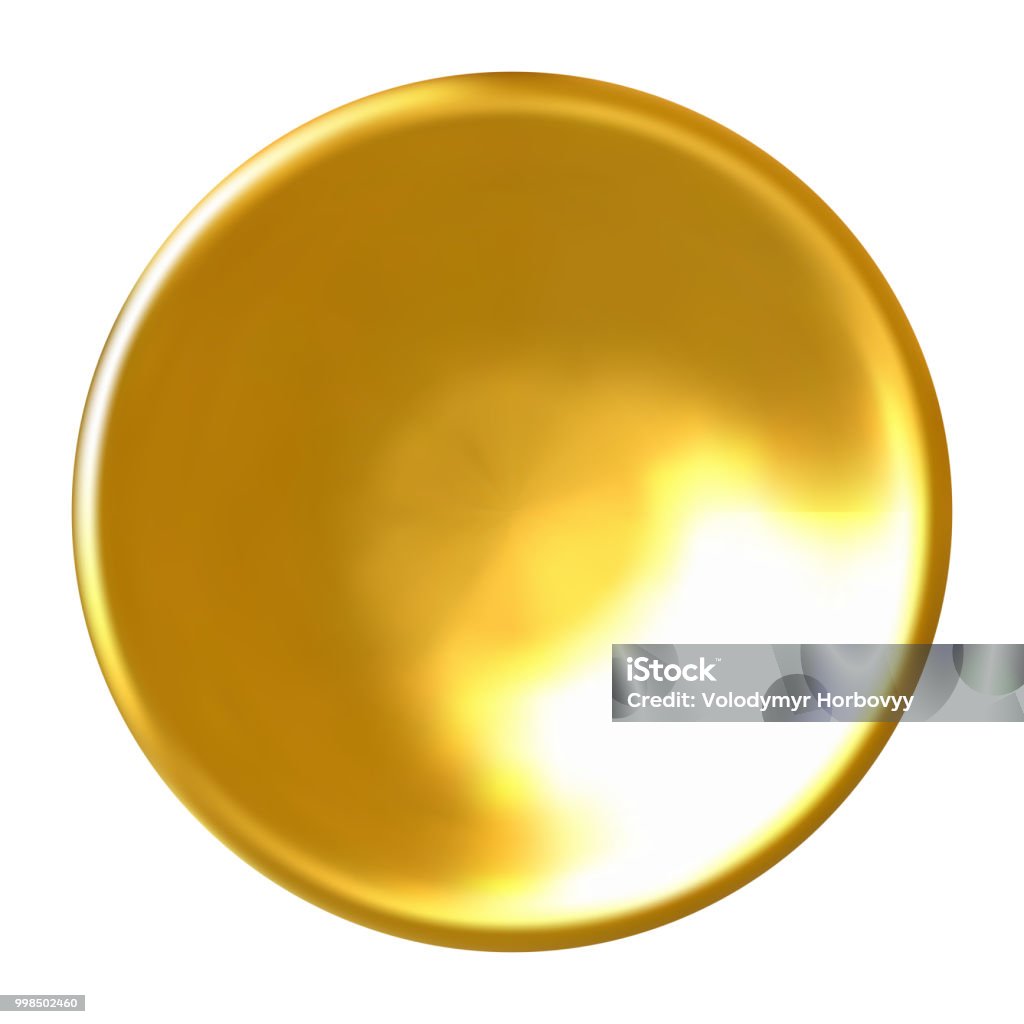 Gold Computer Button Realistic Gold Button Stock Illustration - Download Image Now - Analog ...