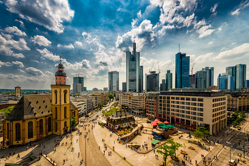 areal view over Frankfurt