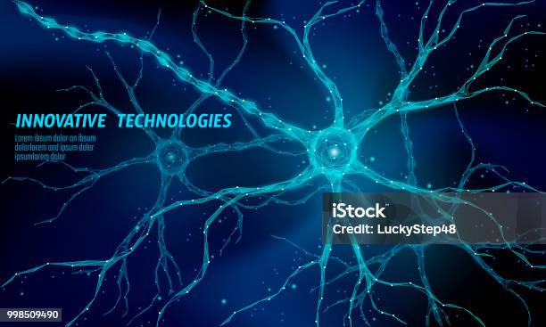 Concept Danatomie Humaine Neurone Low Poly Médecine De Science Technologie Réseau Neuronal Artificiel Le Cloud Computing Système 3d Biologie Abstraite Dia Polygonale Illustration De Vecteur Lumineux Bleu Vecteurs libres de droits et plus d'images vectorielles de Neurone