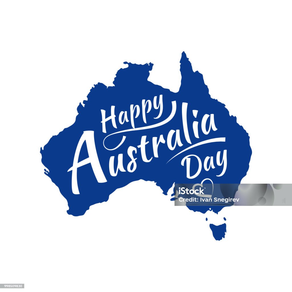 Australia Letras Ilustración de Feliz Letras De Día De Australia Caligrafía Mapa De ...