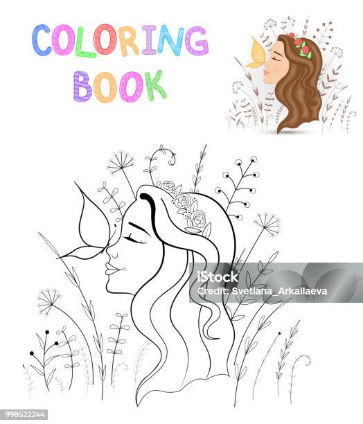 Children S Coloring Book With Cartoon Animals Educational Tasks For Preschool Children Cute Girl Stock Illustration - Download Image Now