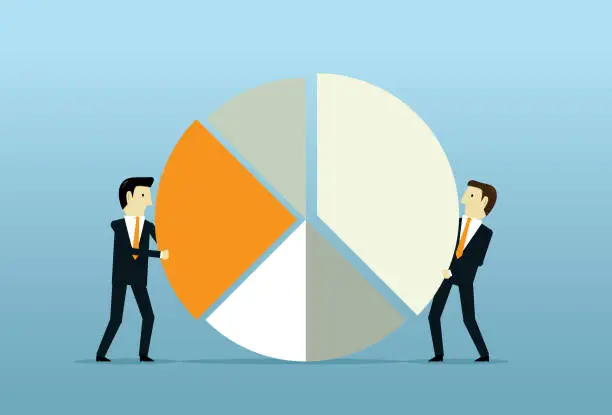 Vector illustration of Investment growth pie chart