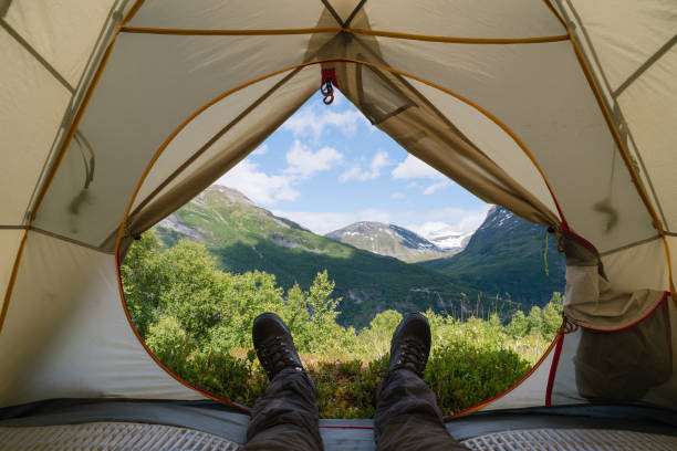istock Tourist tent with mountain views 998592846