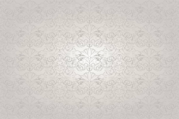 White Wedding Background With A Pearl Shine Royal Vintage With Classic  Baroque Pattern Stock Illustration - Download Image Now - iStock