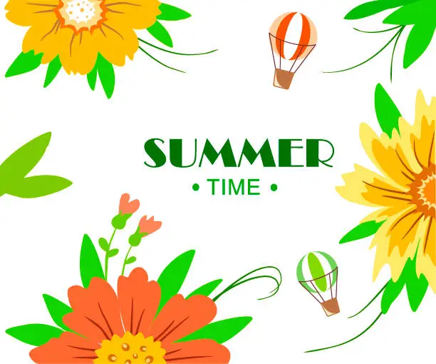 Vector illustration of flowers sommer