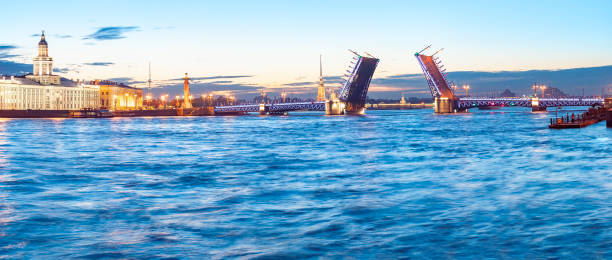 istock The raised Palace bridge at white nights 998658464