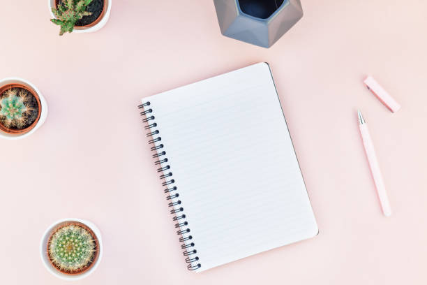 istock Top view of office workspace desk 998660148