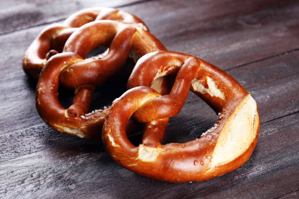istock German pretzels with salt close-up on the table 998668158