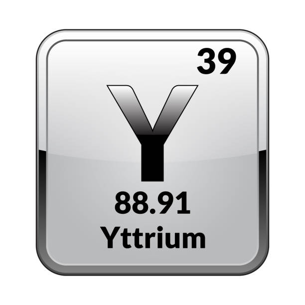 ilustraciones, imágenes clip art, dibujos animados e iconos de stock de el elemento de la tabla periódica yttrium.vector. - yttrium