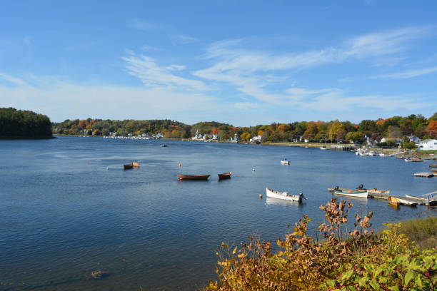 istock Fall Foliage and Boats on a River 998696022