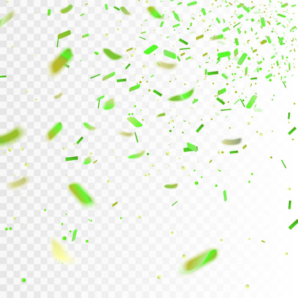 ilustracja wektorowa stockowa realistyczne wapno zielone konfetti, błyszczy isolated na przezroczystym tle w kratkę. świąteczne tło. wakacyjny element dekoracyjny blichtru do projektowania. eps 10 - christmas christmas ornament green lime green stock illustrations