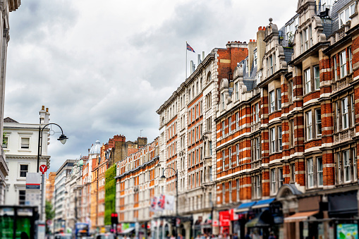 Row of townhouses on High Holborn in London