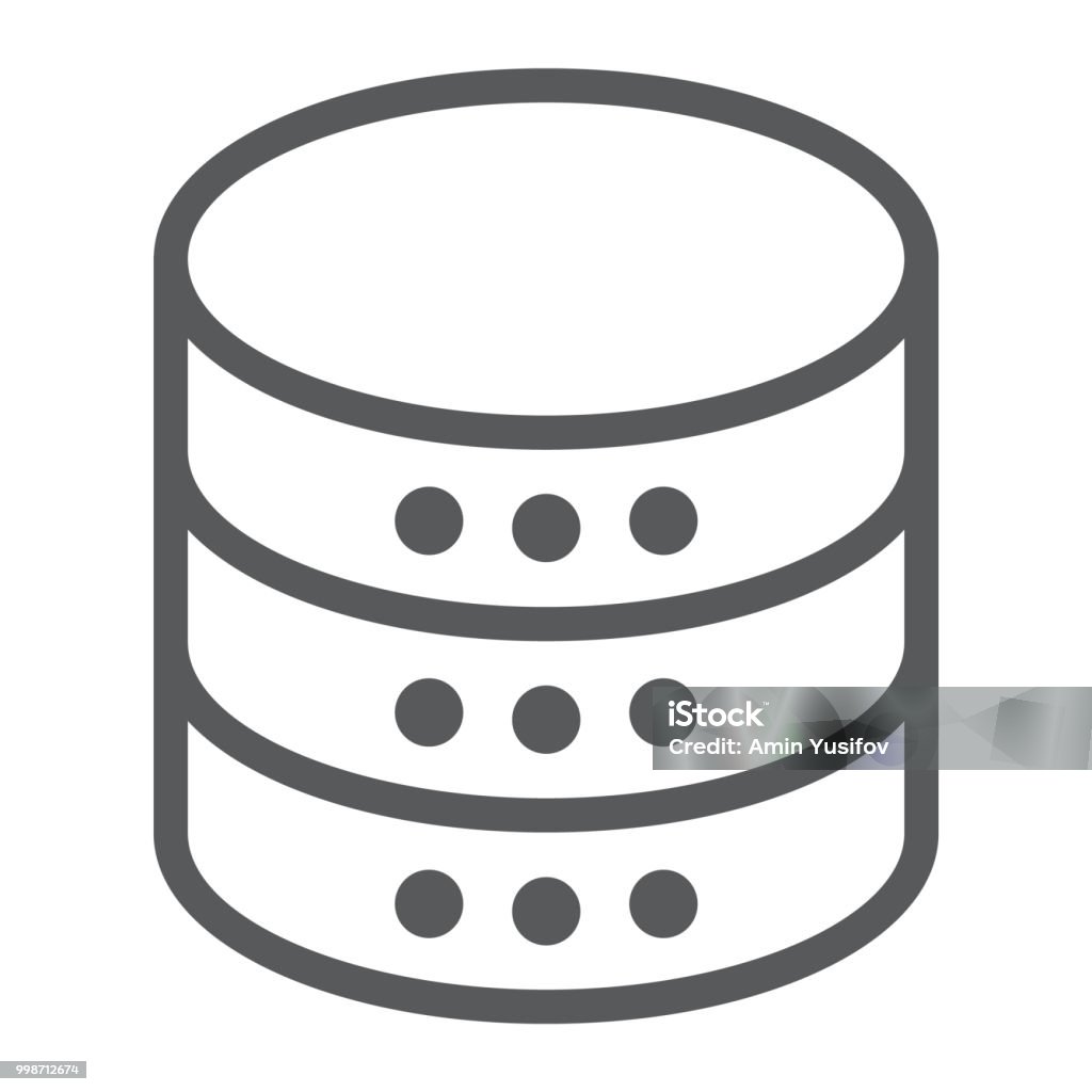 Database line icon, data and analytics, server sign, vector graphics, a linear pattern on a white background, eps 10. Data stock vector