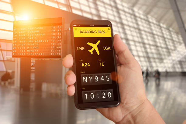 istock Airport travel airplane ticket flight mobile phone app 998713244