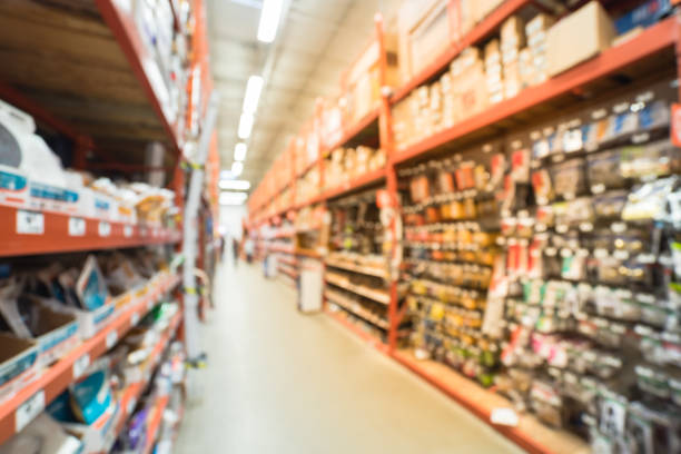 istock Abstract blurred customer shopping at hardware store in USA 998819358