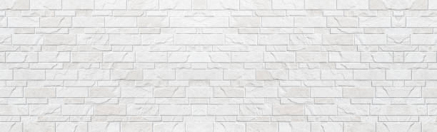 istock Panorama of white modern stone wall pattern and background 998819884