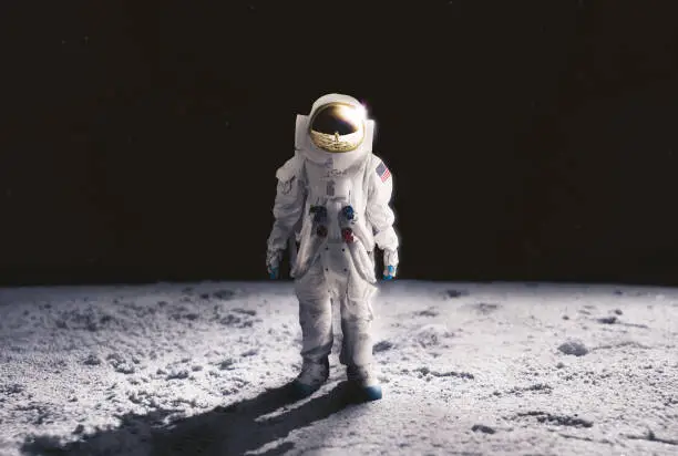 Astronaut standing on the moon