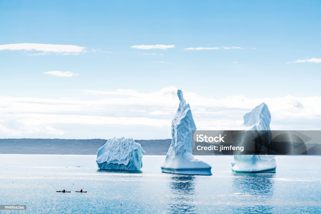Iceberg on the Wolf Cove of Bonavista Newfoundland and Labrador, Canada. Iceberg - Ice Formation Stock Photo