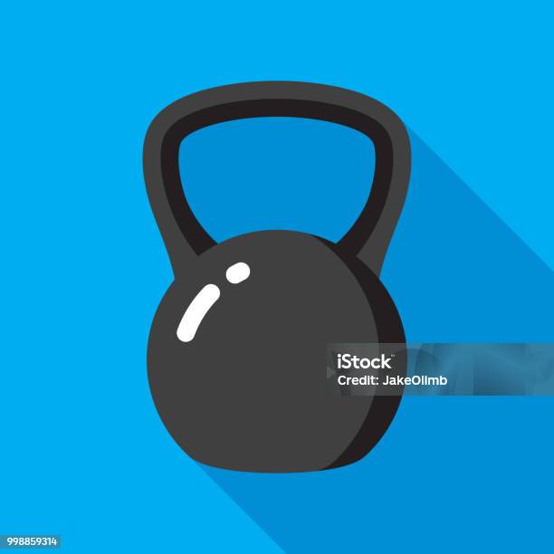 Kettlebell Icon Flat Stock Illustration - Download Image Now - Kettlebell, Weight, Vector