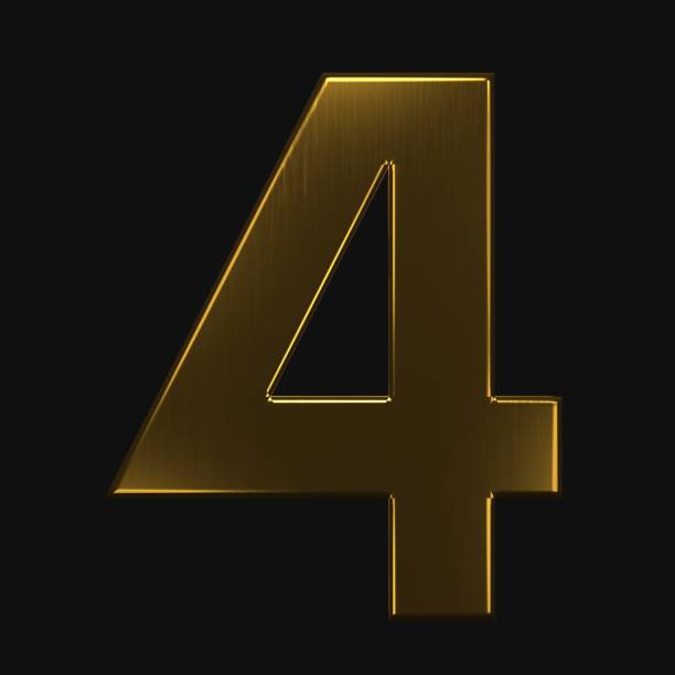 istock Number Four 4 Gold. 3D Render illustration 998869654