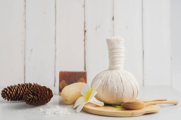 istock Aromatherapy  product  Spa set massage with concrete  background. top view,flat lay composition. 998878856