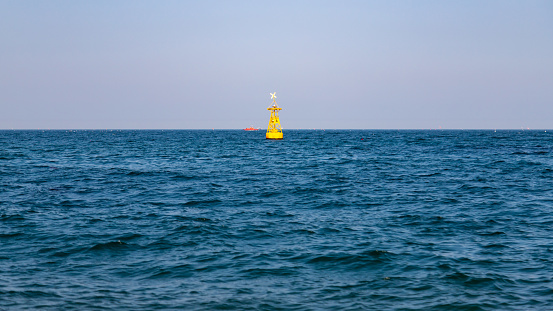 Floating buoys in the sea