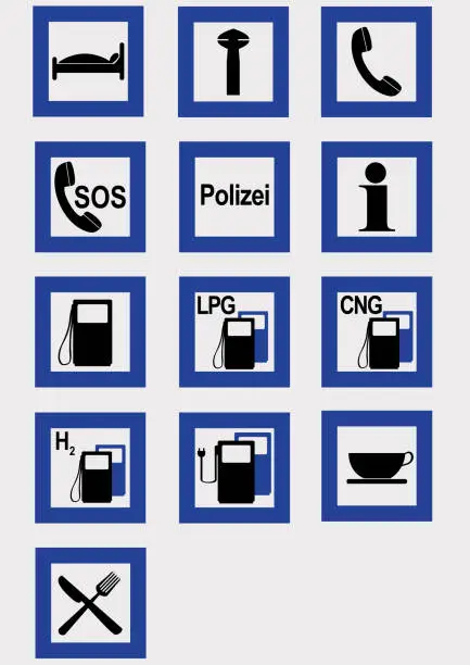 Vector illustration of Collection signs