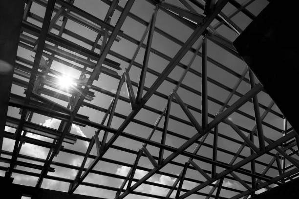 istock Structure of steel roof frame. 998953508
