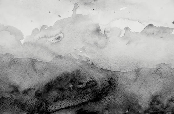 istock Black watercolor abstract ocean on white 998954218