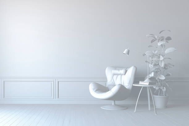 istock 3d beautiful interior render with leather arm chair and lamp 998958668