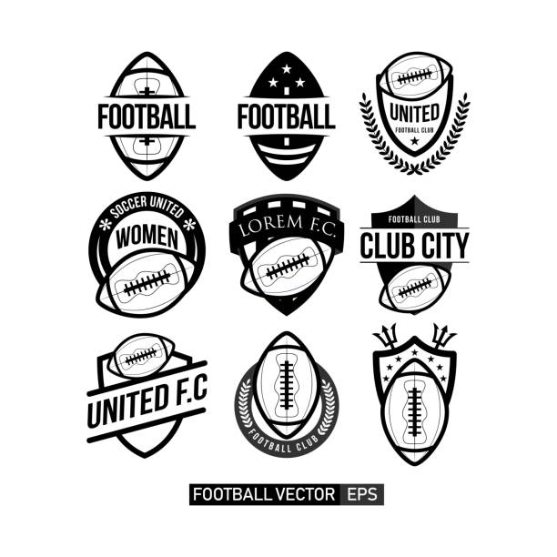 足球俱樂部設置徽標向量範本設計插圖 - indonesia football 幅插畫檔、美工圖案、卡通及圖標