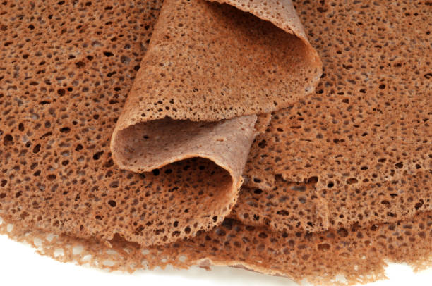 Close-up of buckwheat patties Close-up on buckwheat cakes Breton specialty galette stock pictures, royalty-free photos & images