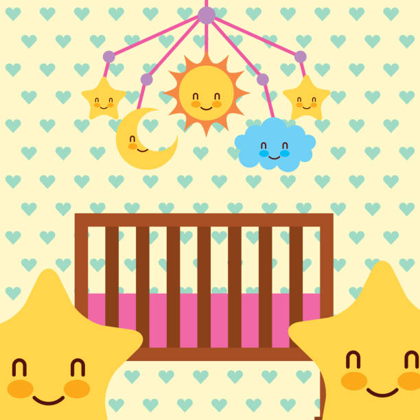 istock stars cartoon crib and mobile toys hearts background 998975770