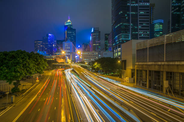 istock Modern city at night, Hong Kong, China 998980240