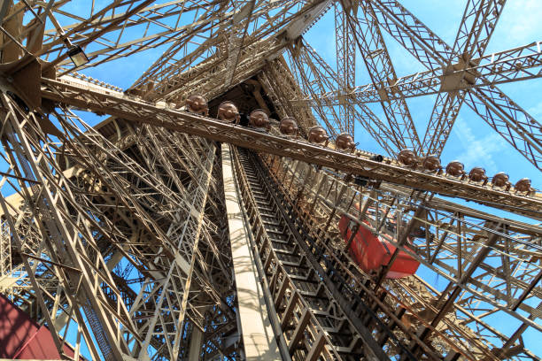 istock One of the unusual Eiffel Tower lifts that take passengers to the viewing platforms. 998996740