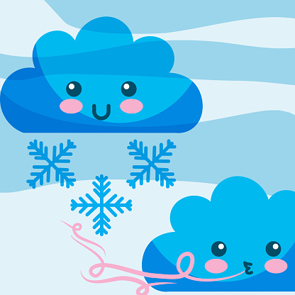 Ilustración de Kawaii Nubes Viento Copos De Nieve Invierno Dibujos Animados y más Vectores Libres de Derechos de Calor - iStock Ilustración de Kawaii Nubes Viento Copos De Nieve Invierno Dibujos Animados y más Vectores Libres de Derechos de Calor - iStock