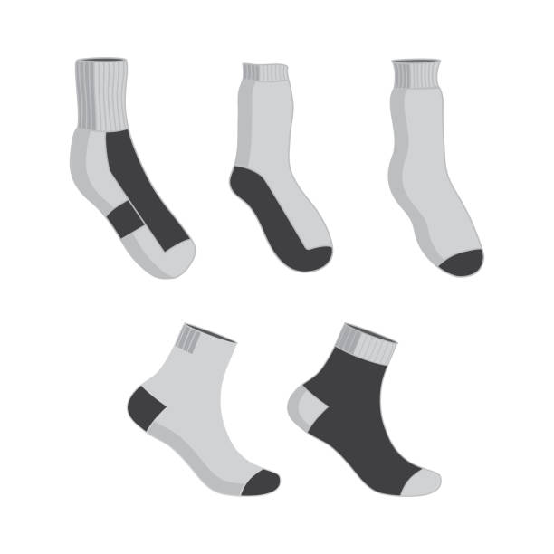 ilustraciones, imágenes clip art, dibujos animados e iconos de stock de vector diseño ilustración calcetines - sock wool multi colored isolated