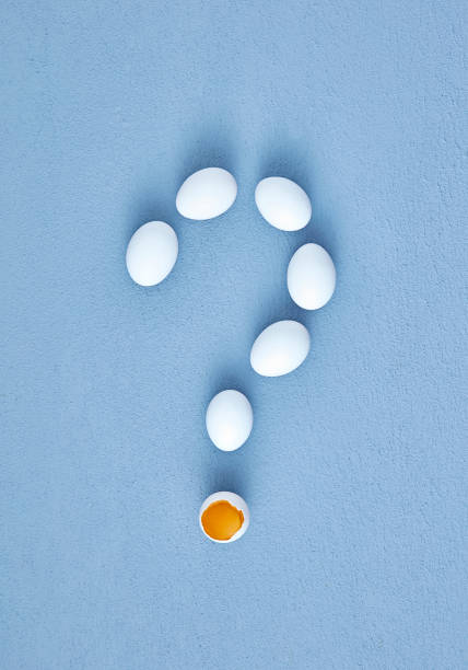 Question mark symbol from group eggs stock photo