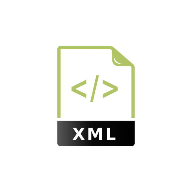 Duo Tone Icon - XML file format XML file format icon in duo tone color. Computer software web design extensible markup language stock illustrations