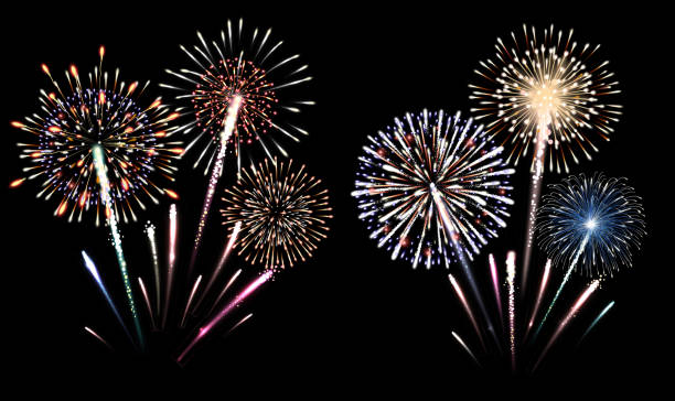 Set of isolated fireworks illustration Set of isolated fireworks illustration 3381 stock illustrations