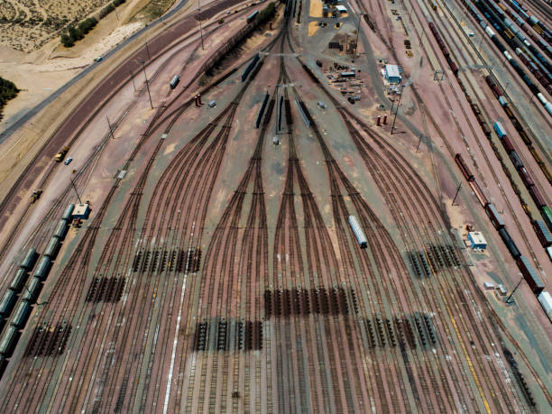 Many rails spread from the station.